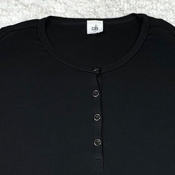 Cabi Black Henley Tunic Swing Tee Oversized - Picture 5 of 7